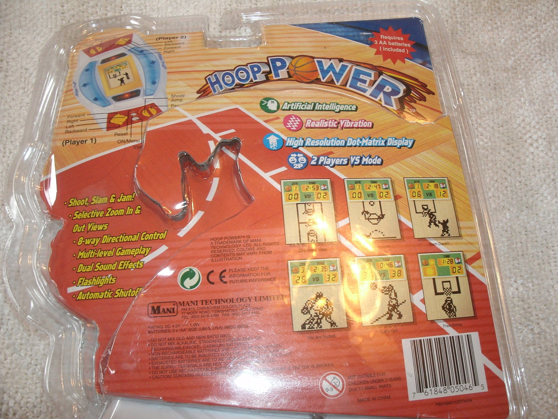 Mani Technology Hoop Power Dot Matrix Handheld Basketball Game