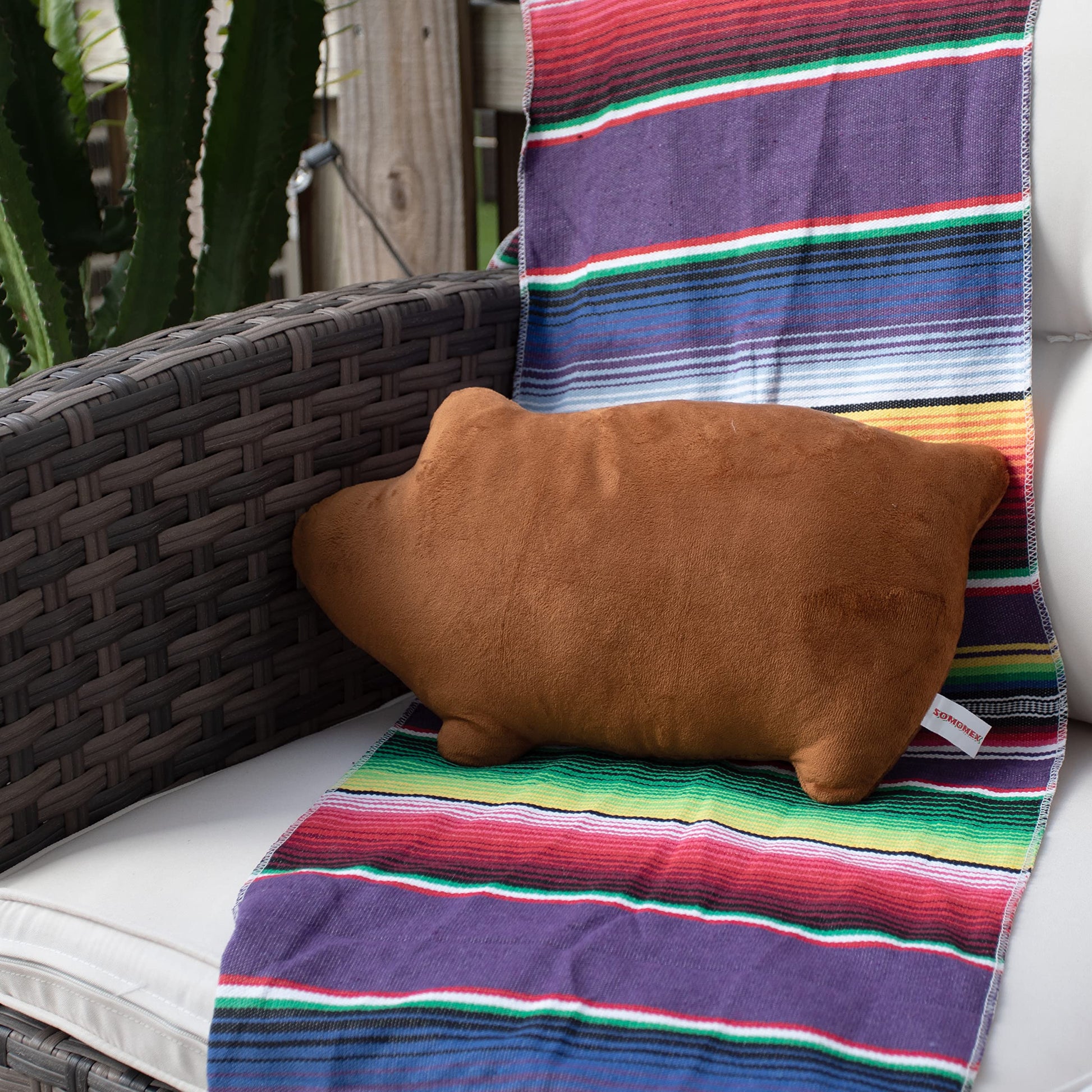 Mexican Sweet Bread Marranito Pillow, Soft Pan Dulce Food Plush, Small