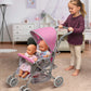 Badger Basket Double Doll Stroller - Pram for Baby Doll with Adjustable Seats & Storage Basket - Fits Doll Up to 20 Inches - Best for Toddler and Kid