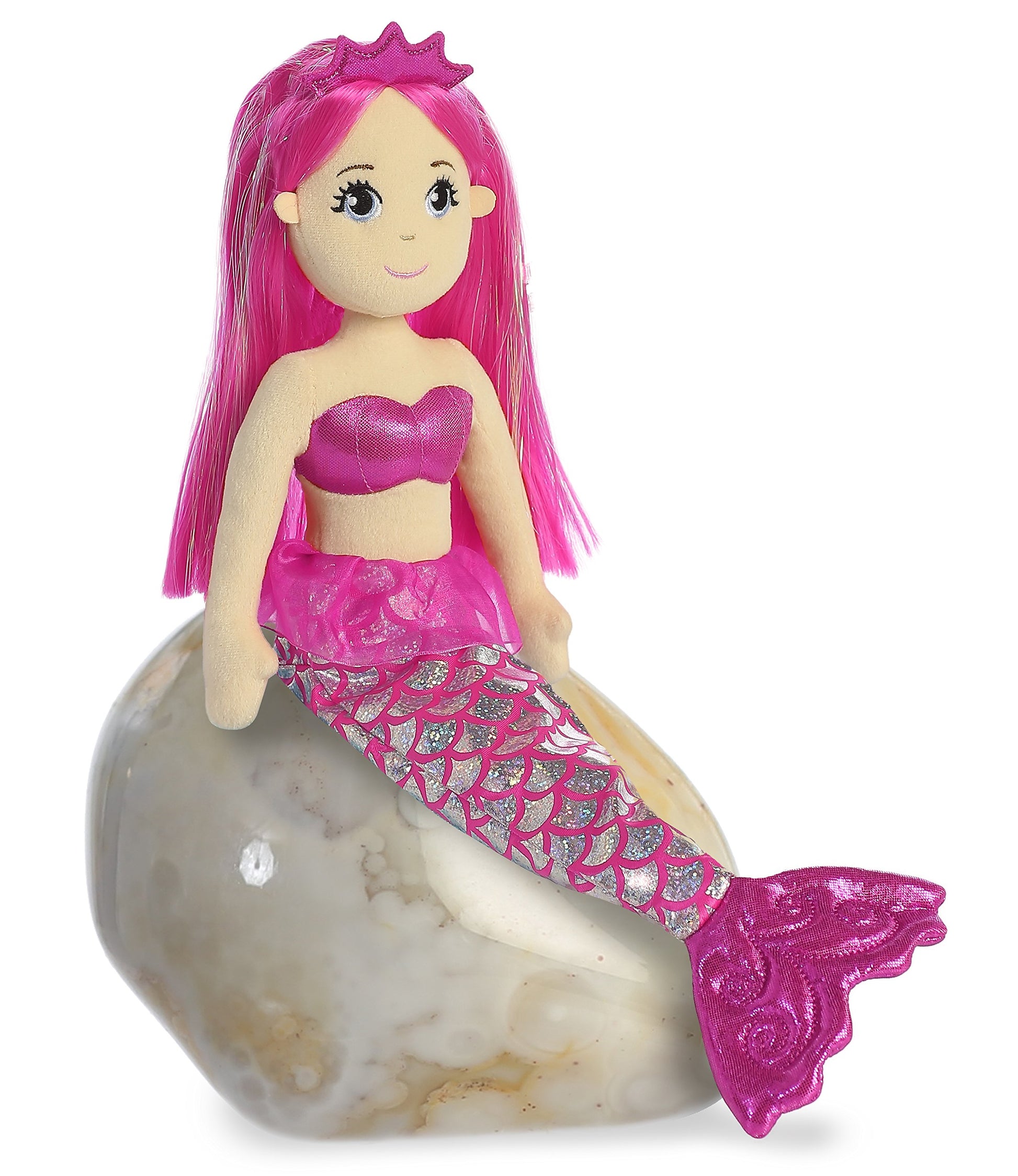 Aurora® Enchanting Sea Sparkles™ Garnet Stuffed Doll - Imaginative Play with Magical Companions - Perfect for Kid's Birthdays and Celebrations - Pink