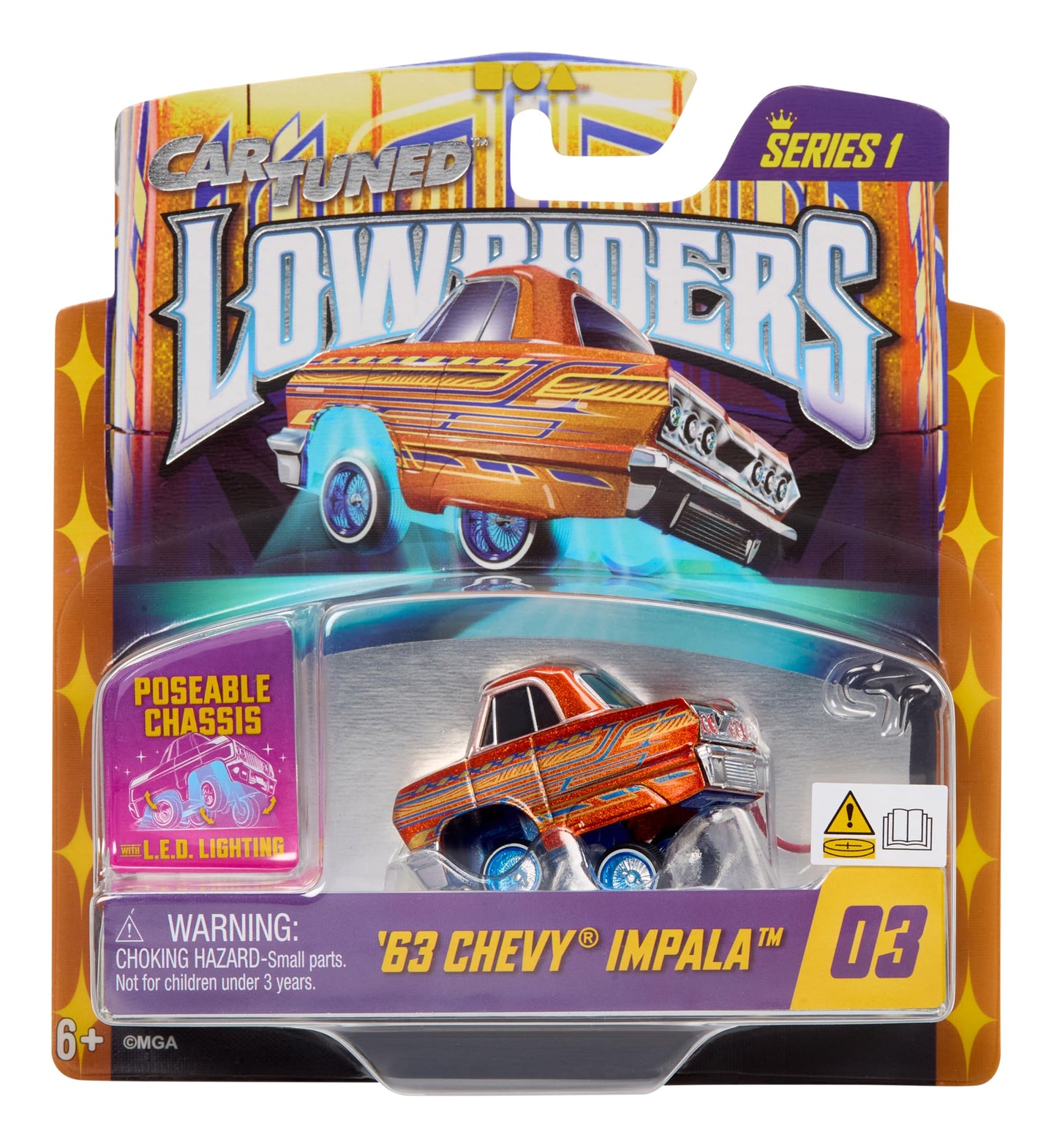 CarTuned™ Lowrider Series 1-1963 Chevy Impala (Orange)