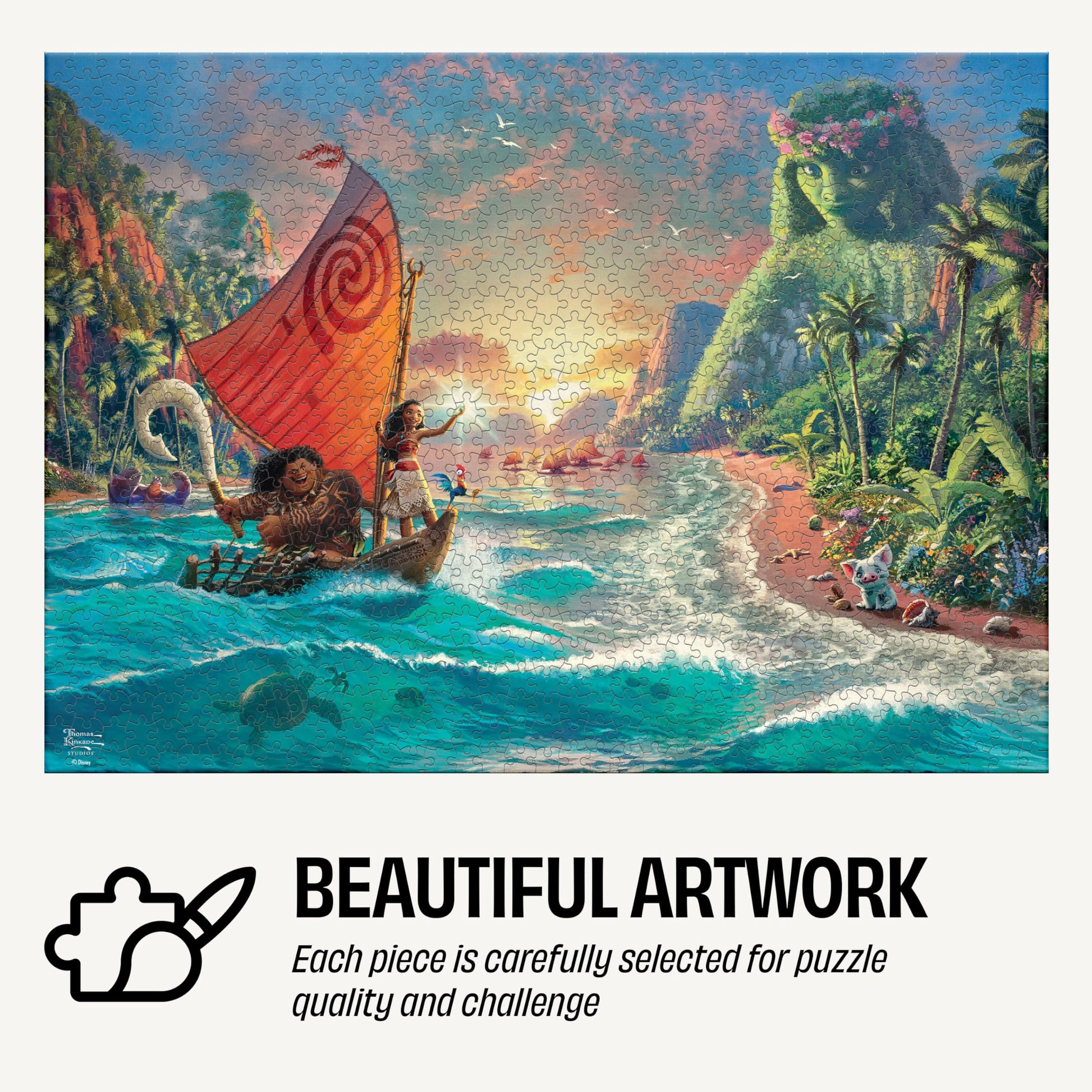 Buffalo Games - Disney Thomas Kinkade Moana - 1000 Piece Puzzle for Adults