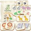 Felt Safari Matching Game for Toddlers - Wild Animal Memory Game & Flash Cards - Soft and Safe for Ages 1+ - Montessori Preschool Learning Activity
