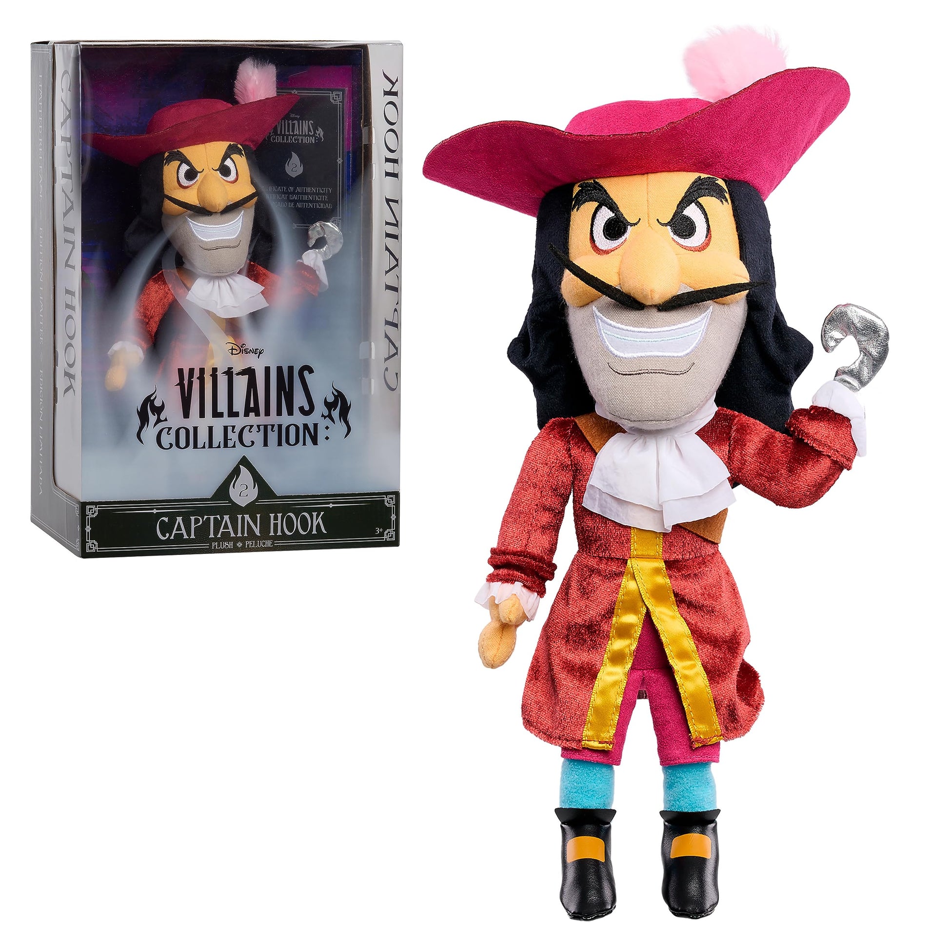 Disney Villains Collection: Captain Hook Plush, 13-inch Collectible Plush Doll, Kids Toys for Ages 3 Up, Amazon Exclusive by Just Play