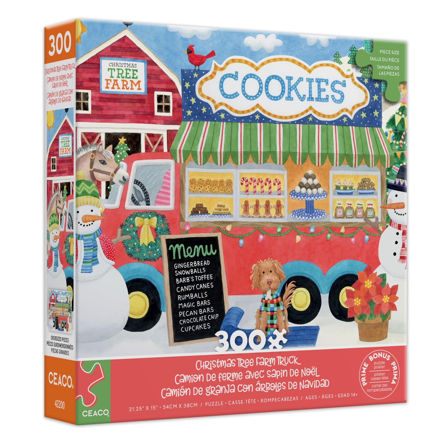 Ceaco - Stephanie Peterson Jones - Christmas Tree Farm Truck - 300 Piece Puzzle for Adults - Challenging and Perfect for Game Nights - Finished Puzzle