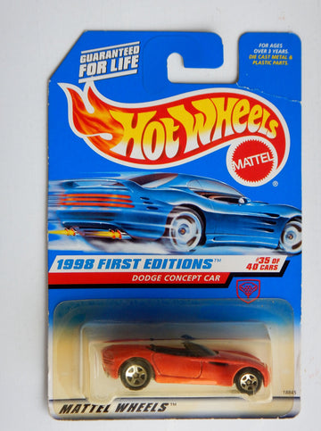 Hot Wheels - 1998 First Editions - Dodge Concept Car - Convertible - Red - #35 of 40 Cars - Die Cast - Collector #672 - Limited Edition - Collectible