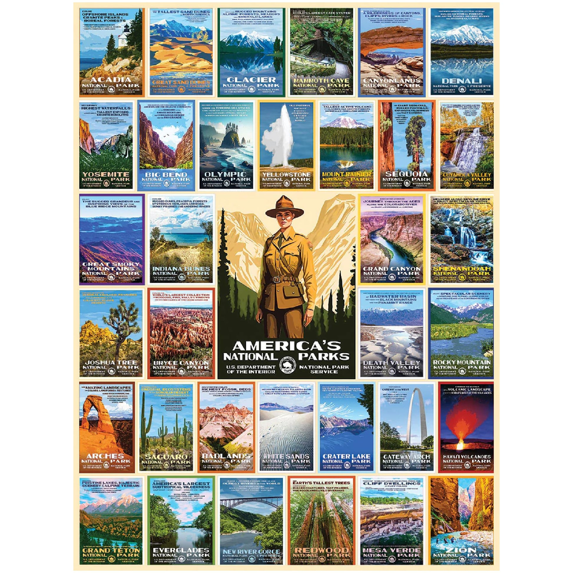 White Mountain 500 Piece Jigsaw Puzzle, National Park Posters