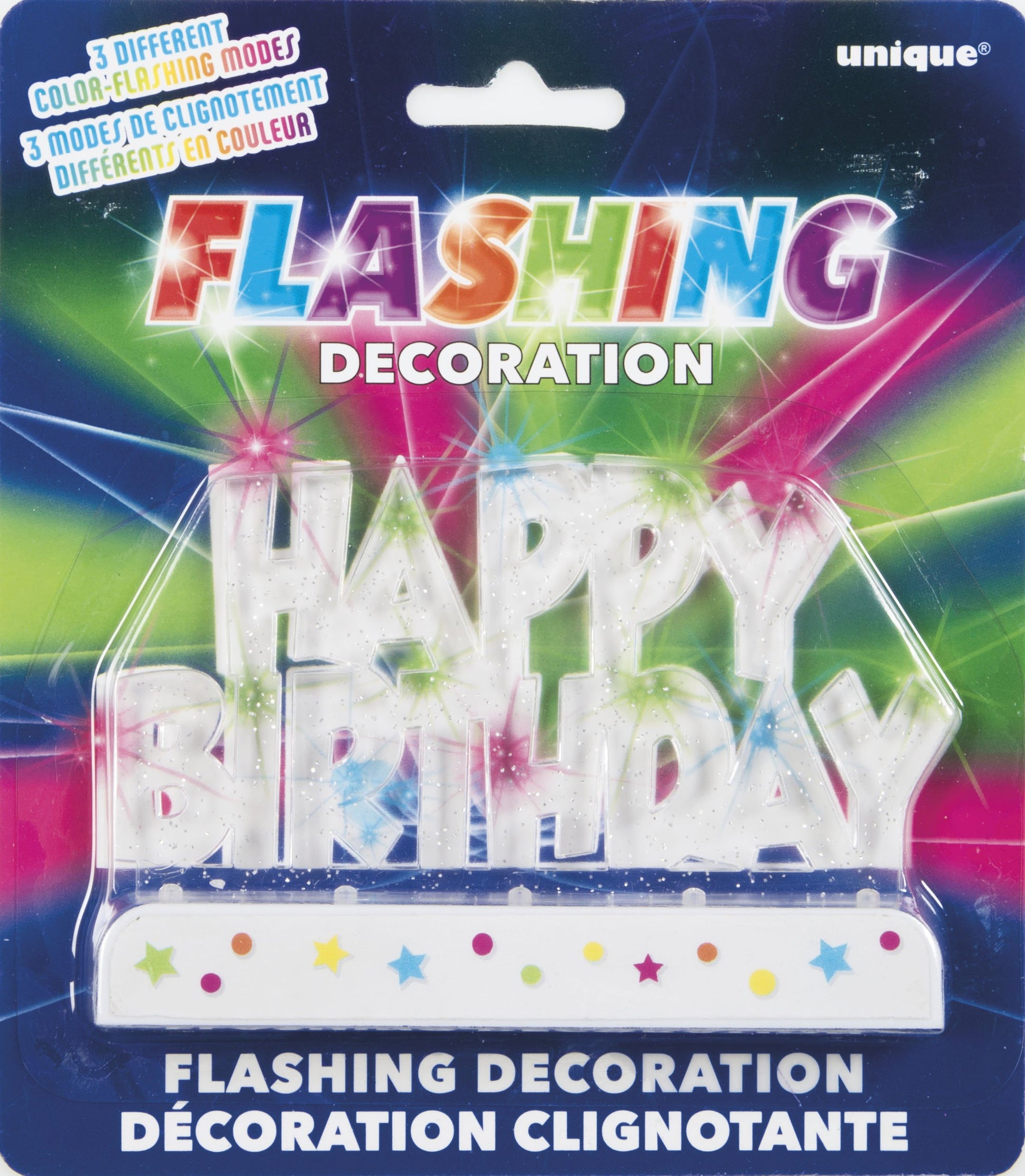 Dazzling Flashing Happy Birthday Cake Decoration - 3.25" x 4.75" (1 Count) - Perfect Celebration Centerpiece