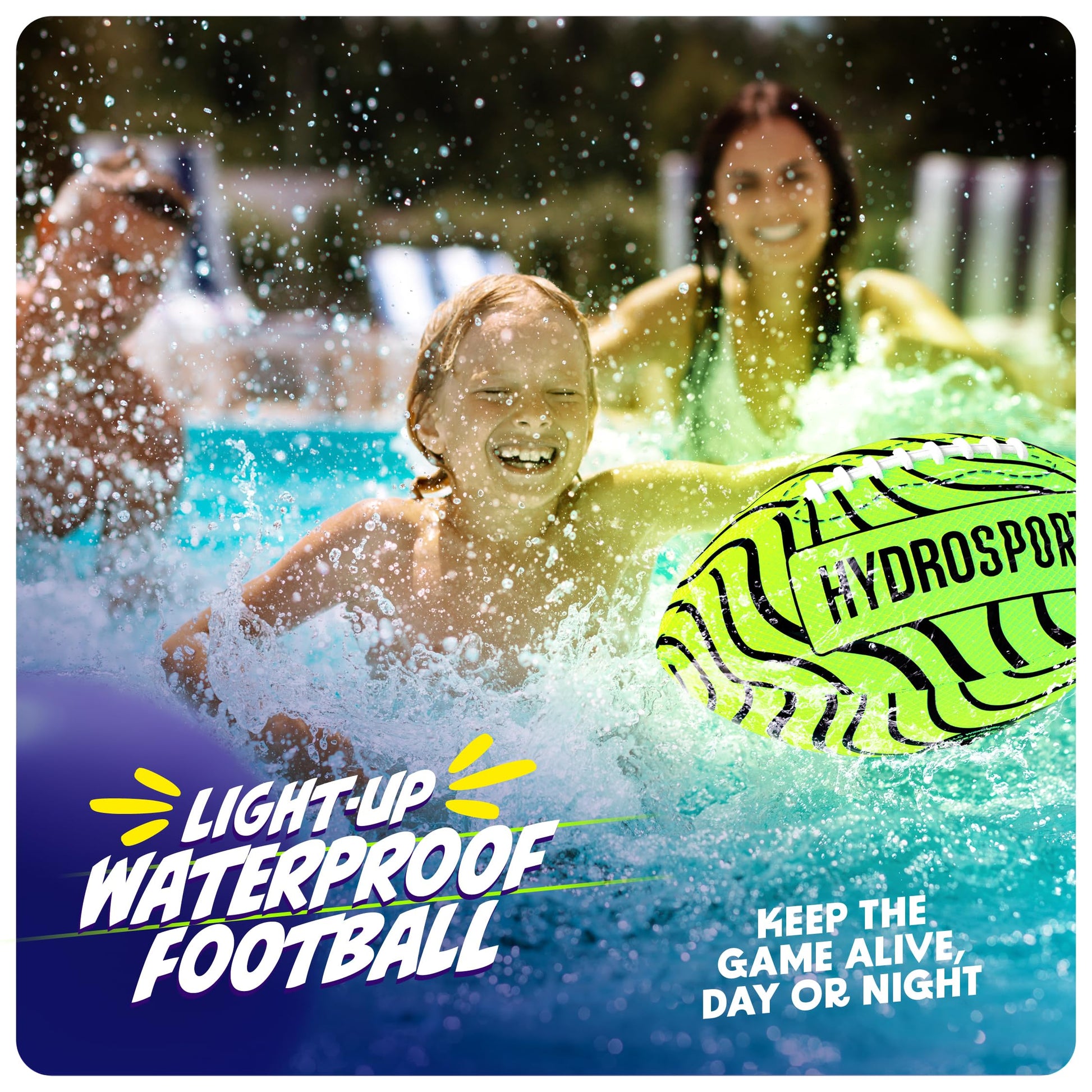 Light Up Water Football for Pool, Beach, Lake - Waterproof Pool Toys for Kids Ages 8-12 - Teen Boys Gift - Swimming Balls Sports - Family Games