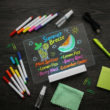 12" Rechargeable LED Dry Erase Board for Kids, 8 Colors & 3 Modes