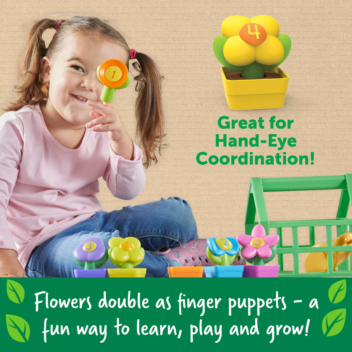 Learning Resources Growing Greenhouse Color & Number Playset - 12 Pieces, Ages 18 Months +, Preschool Activities, Toddler Montessori Toys, Gifts