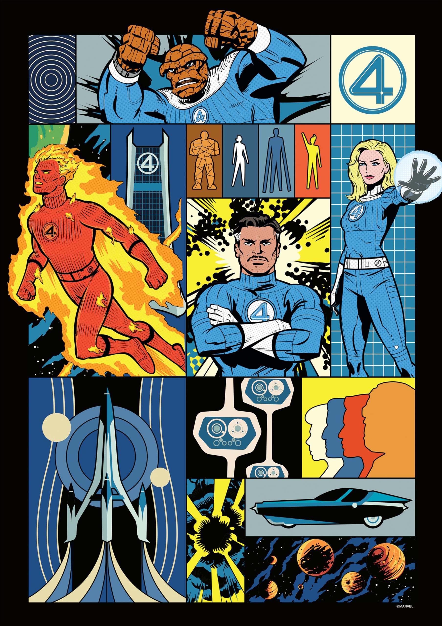 Buffalo Games - Marvel Studios’ Fantastic Four: First Steps 500 Piece Jigsaw Puzzle Colorful Puzzle for Adults - Precision-Cut Pieces, Beautiful