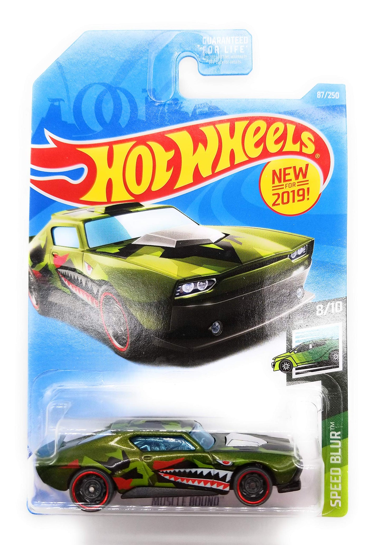 HOT Wheels 1:64 Scale Speed Blur 8/10, Green Muscle Bound 87/250