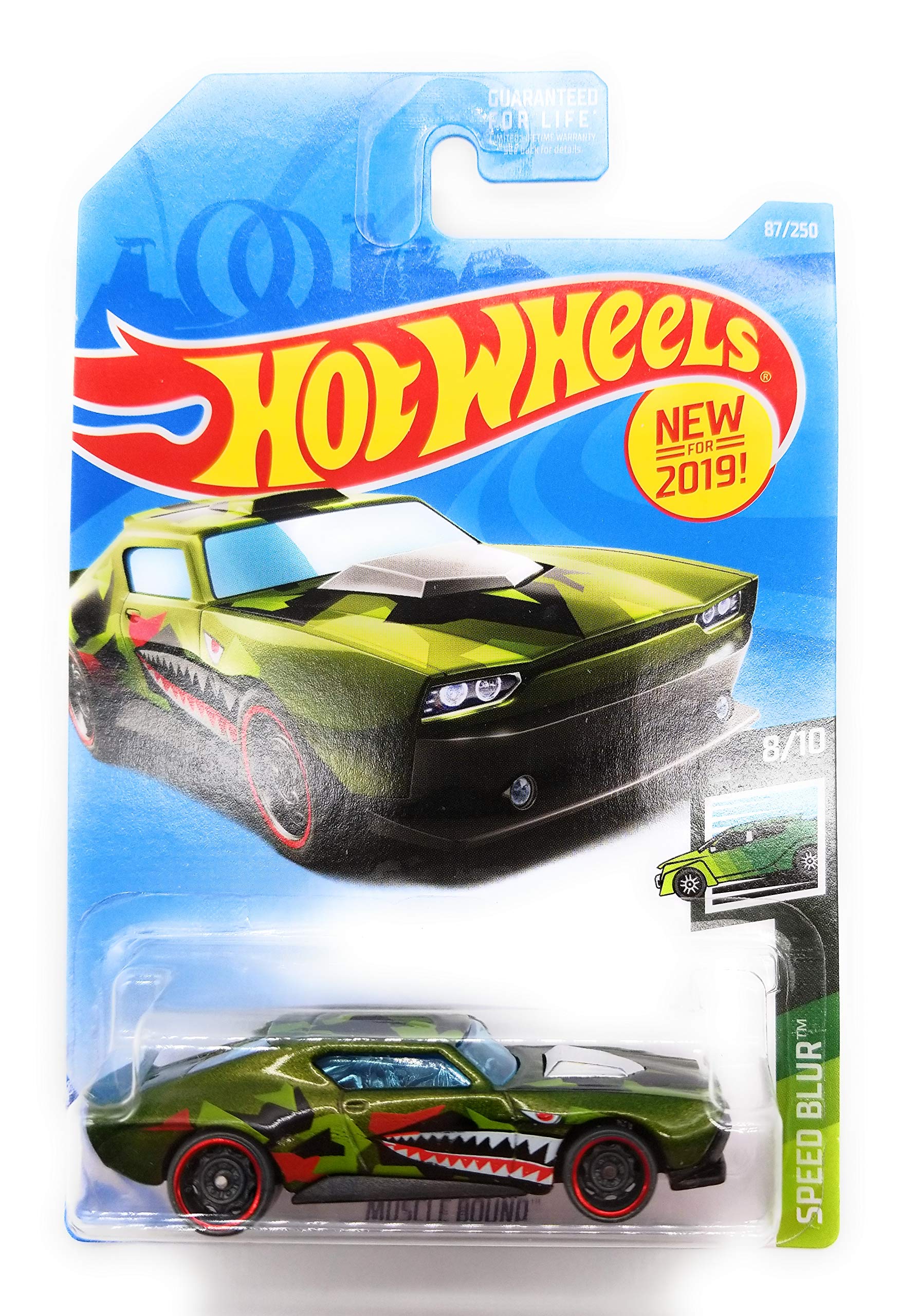 HOT Wheels 1:64 Scale Speed Blur 8/10, Green Muscle Bound 87/250
