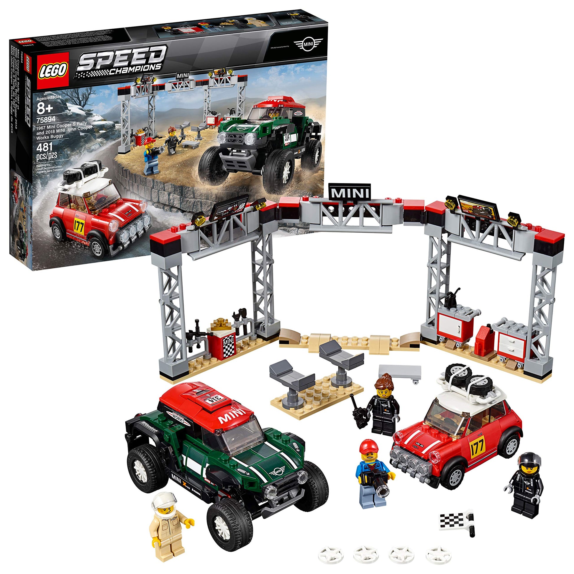 LEGO Speed Champions 1967 Mini Cooper S Rally and 2018 MINI John Cooper Works Buggy 75894 Building Kit (481 Pieces)