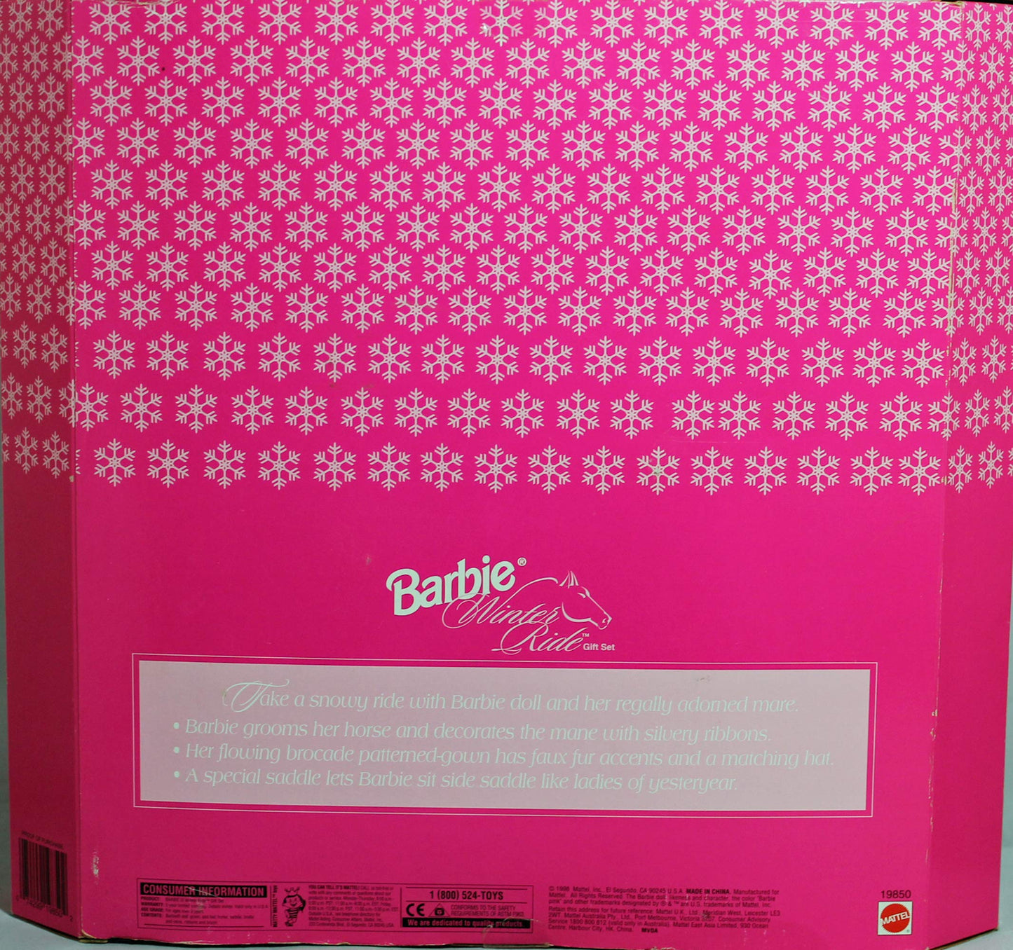 1998 Barbie Winter Ride Gift Set with Horse & Doll