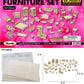 Wooden Dollhouse Furniture Set 3D Puzzle