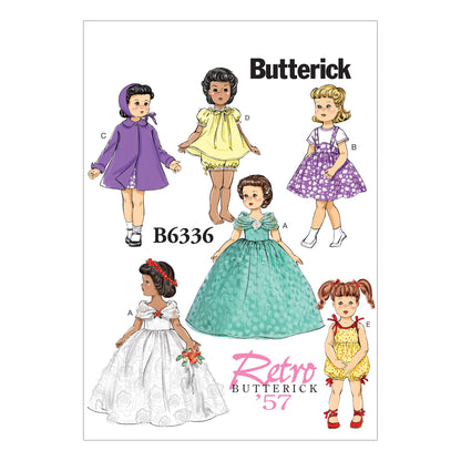 Butterick Patterns B6336 Retro Outfits for 18 Inch Doll, One Size