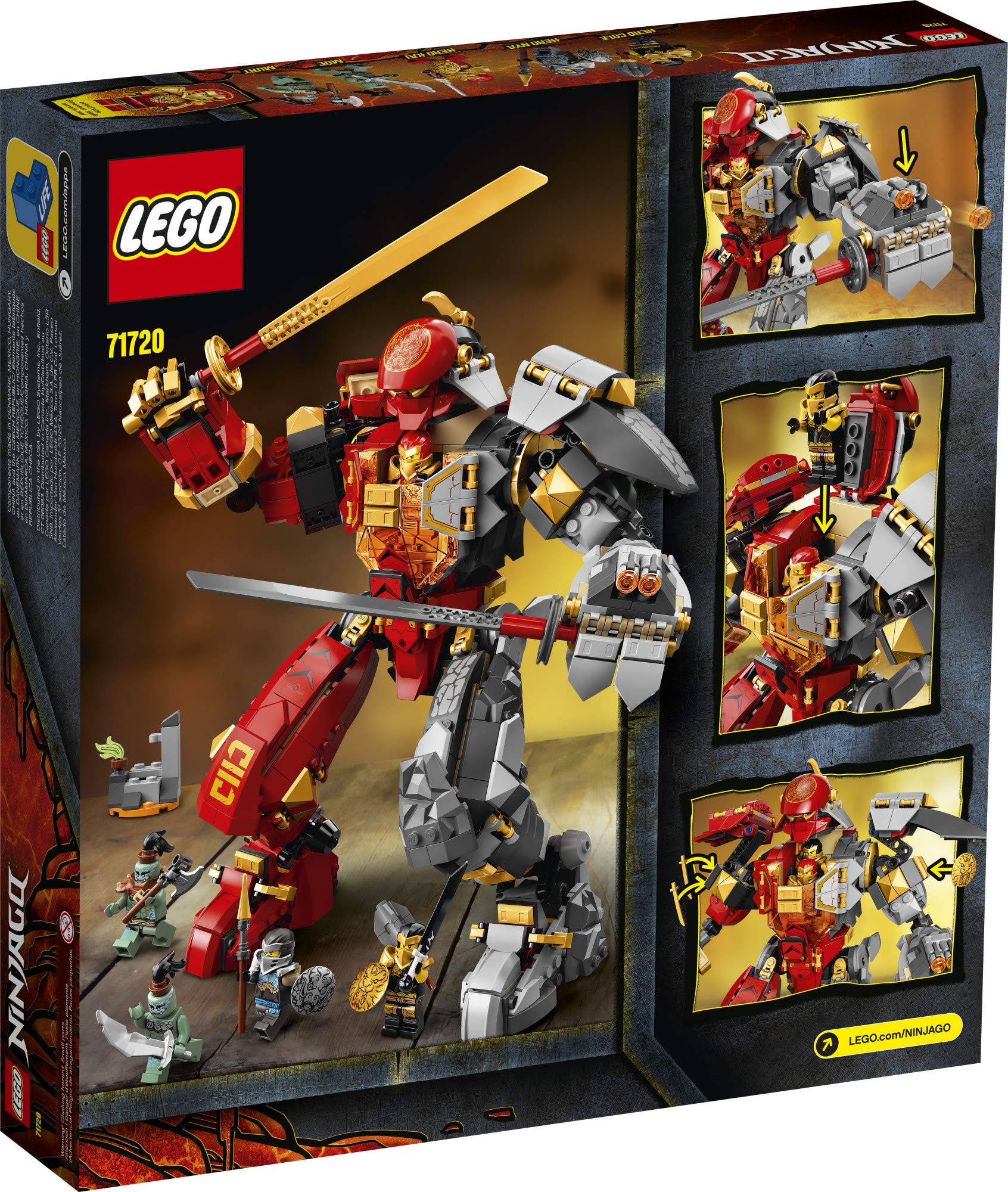 LEGO NINJAGO Fire Stone Mech 71720 Building Kit Featuring Ninja Mech (968 Pieces)