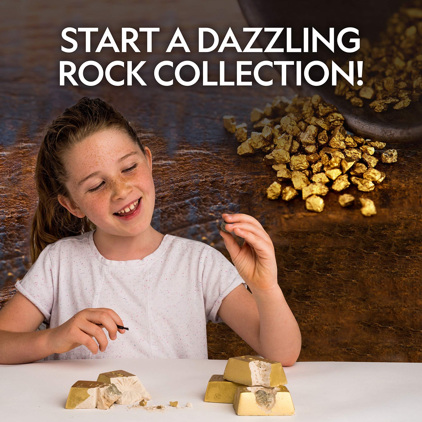 National Geographic Fool's Gold Dig Kit with 12 Gold Bar Dig Bricks