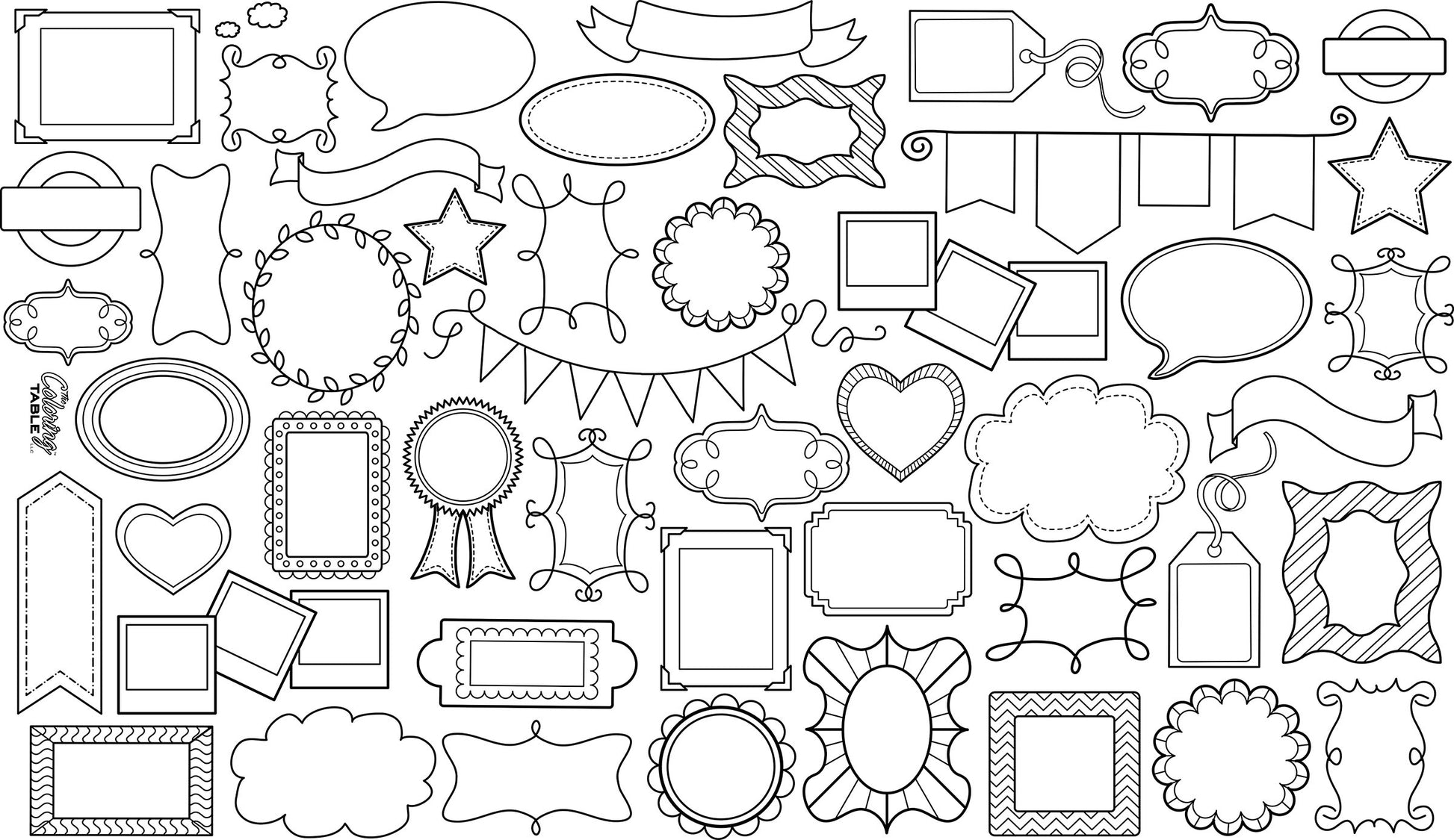 Frame Fun Design - Square Tablecloth 60”X60” - Interactive Coloring Tablecloth for Kids - Poly/Cotton Fabric - Washable and Reusable - DIY Coloring