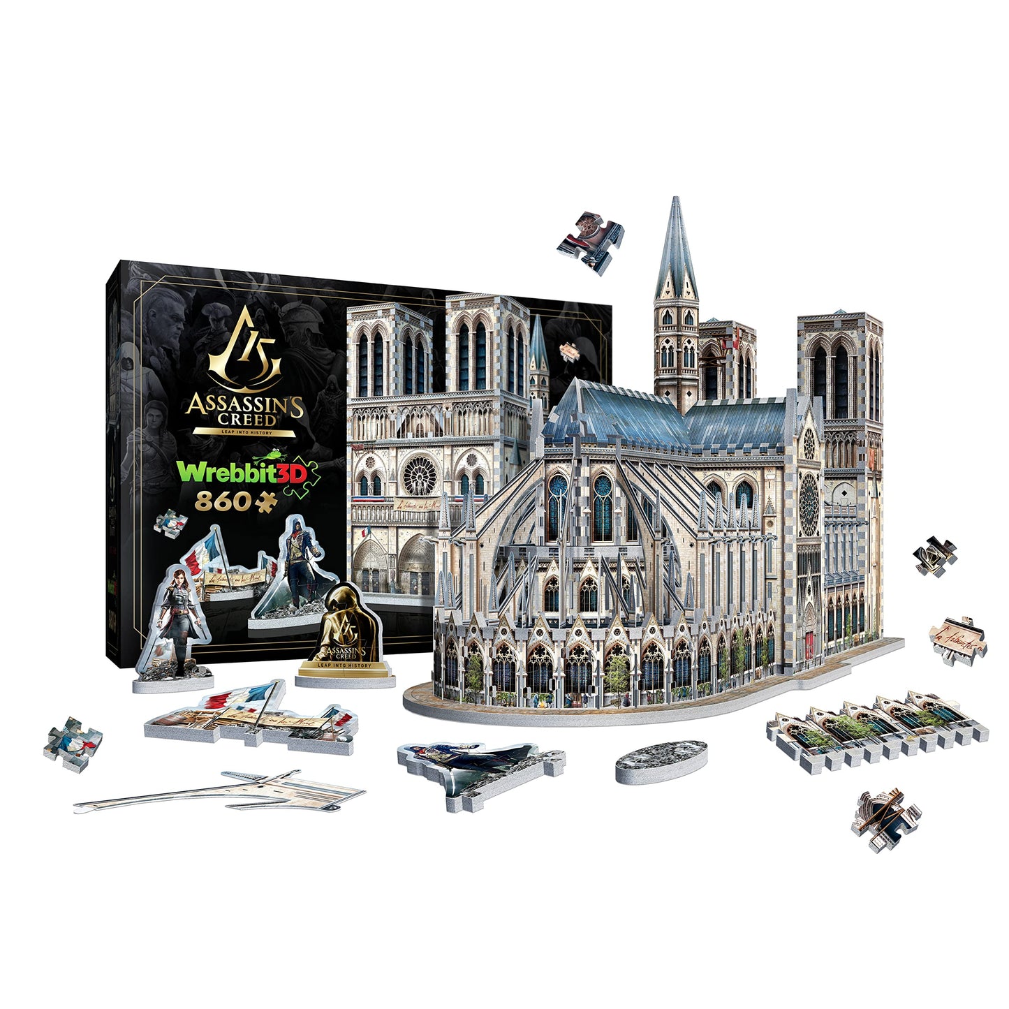 Wrebbit3D Assassin’s Creed 3D Puzzle Model of Notre-Dame | 860 Jigsaw Puzzle Pieces | References from Ubisoft Popular Video Game