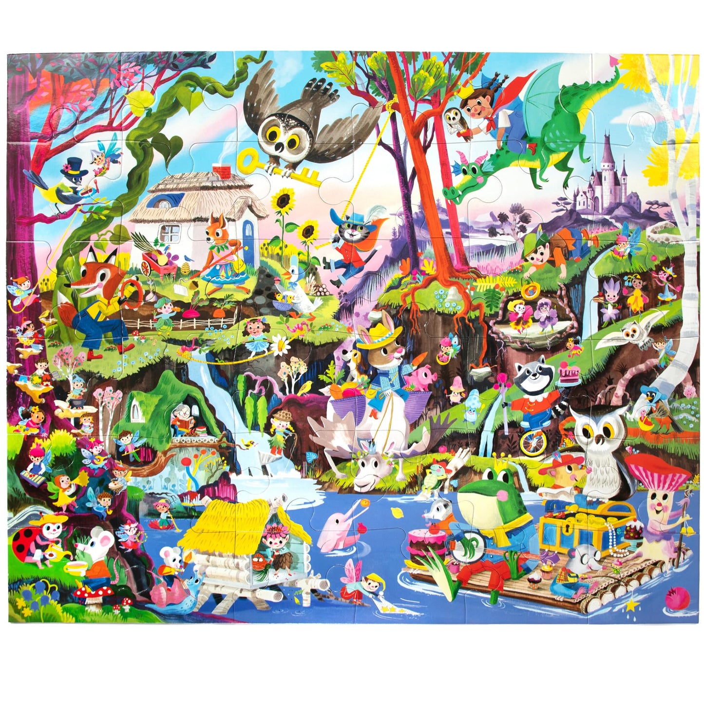 eeBoo Fairies & Tales 36 Giant Piece Children's Puzzle, 24.5" x 20"