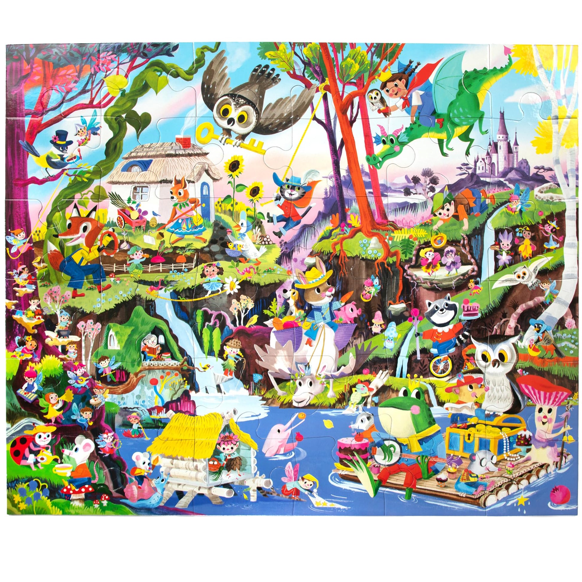 eeBoo Fairies & Tales 36 Giant Piece Children's Puzzle, 24.5" x 20"