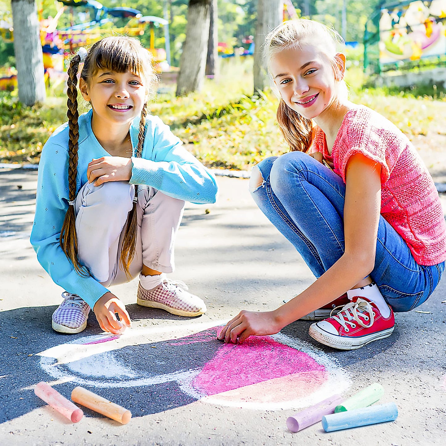 feela 168 Pack Sidewalk Chalk, Sidewalk Chalk Set For Kids Jumbo Chalk Bulk, Great for Kids Family, Paint on Sidewalk Wall School Driveway Blackboard