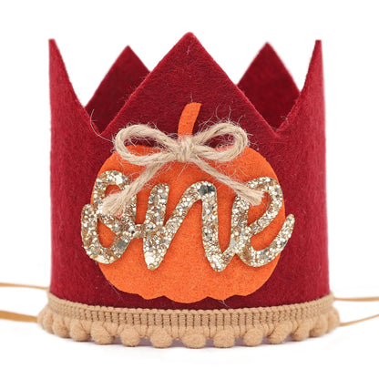 Pumpkin 1st Birthday Crown-Fall One Birthday Decorations, Pumpkin Themed 1st Birthday Photography Props Cake Smash, Halloween First Birthday