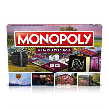 Monopoly Board Game Napa Valley Edition: 2-6 Players Family Board Games for Kids and Adults, Board Games for Kids 8 and up, for Kids and Adults, Ideal