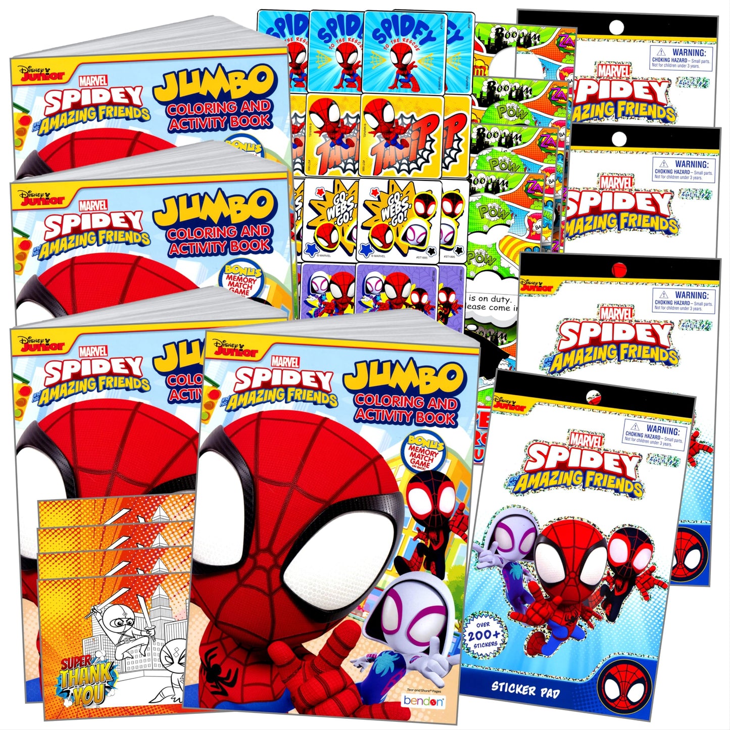 Bendon Spidey and His Amazing Friends Party Pack Stickers Includes Spidey Stickers, Reward Sticker Set, Superhero Door Hanger, and More