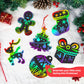 JOYIN 72 Pcs Christmas Scratch Art Ornaments, Rainbow Color Scratch Paper Craft Kit Include Snowman, Christmas Tree, and Reindeer, Scratch Off Hanging