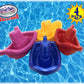 Matty's Toy Stop Plastic Nesting/Stacking Tug Boats (11") Red, Blue, Pink & Yellow Gift Set Bundle, Perfect for Bath, Pool, Beach Etc. - 4 Pack