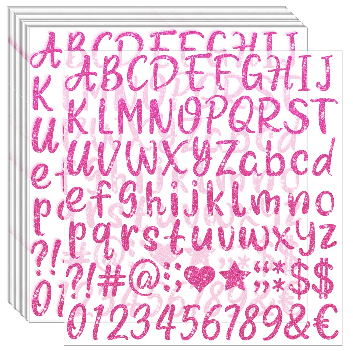 1620Pcs Letter Stickers 20 Sheets Alphabet Stickers Vinyl 1 Inch Stick on Letters Glitter Self-Adhesive Waterproof ABC Number Stickers Graduation Cap