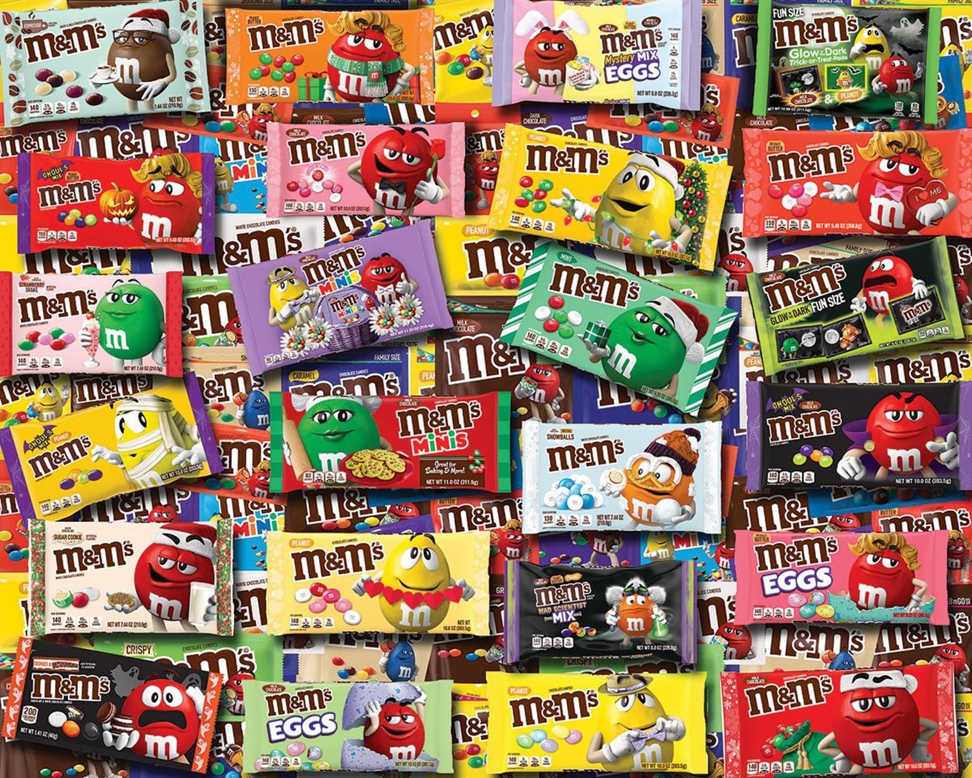 White Mountain 1000 Piece Jigsaw Puzzle Food Collage, M&M's