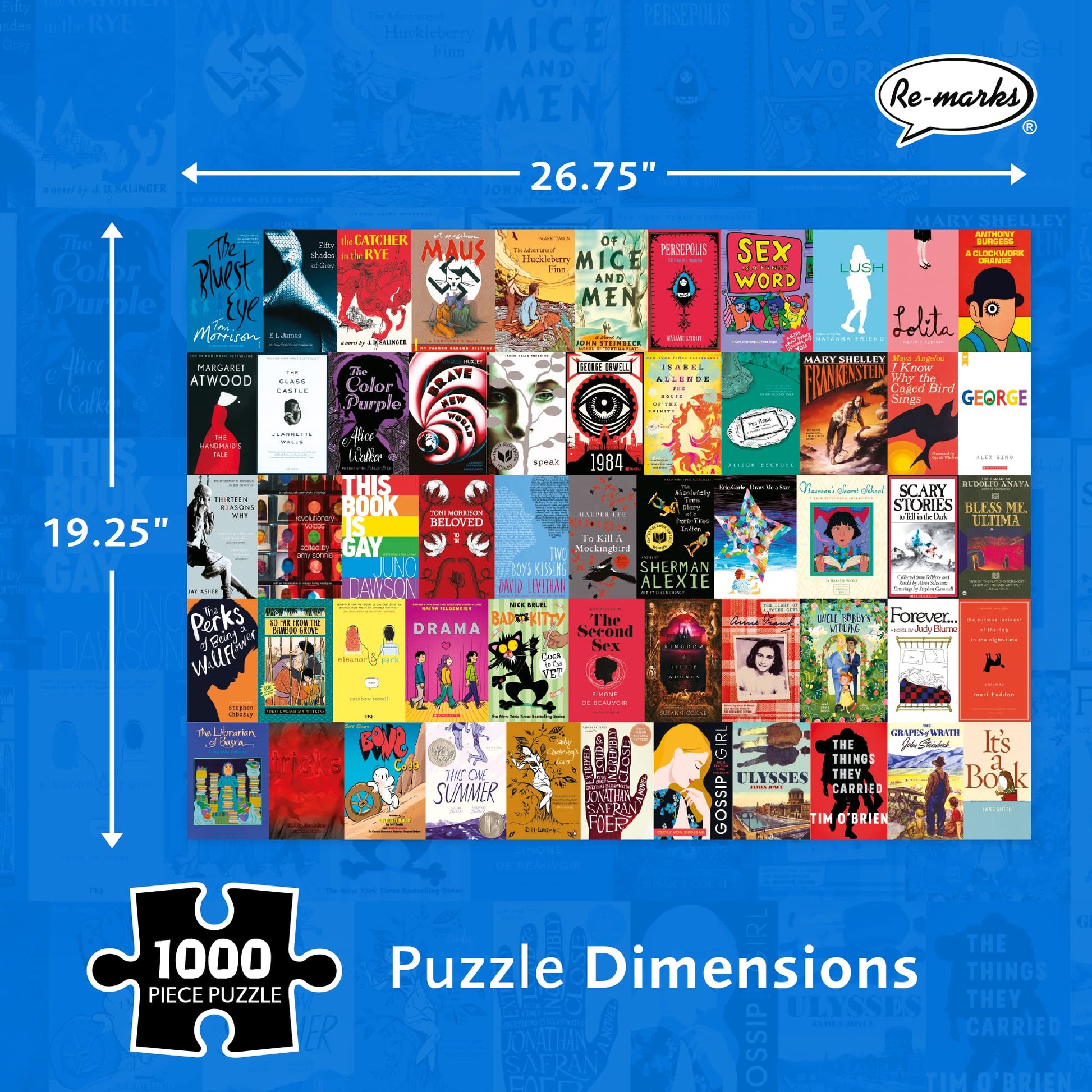 Re-marks Banned Books Puzzle, 1,000-Piece Jigsaw Puzzle for All Ages