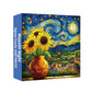 Starry Night Puzzle 1000 Pieces-Moonlit Night, Sunflower Puzzles for Adults 1000 Pieces, Impossible Stained Glass Puzzles for Seniors Family