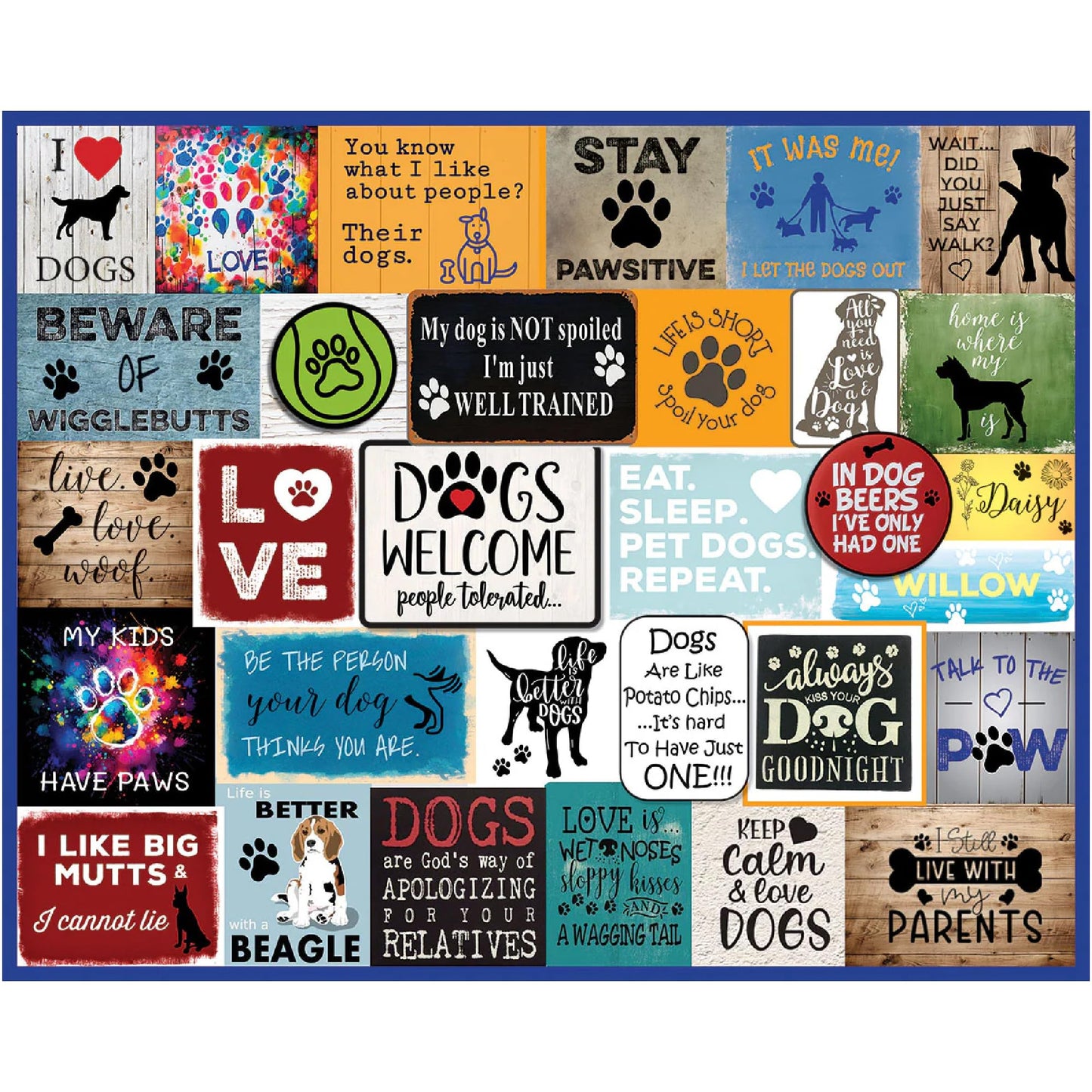 White Mountain 300 Piece Jigsaw Puzzle Funny Animal Collage, I Love Dogs