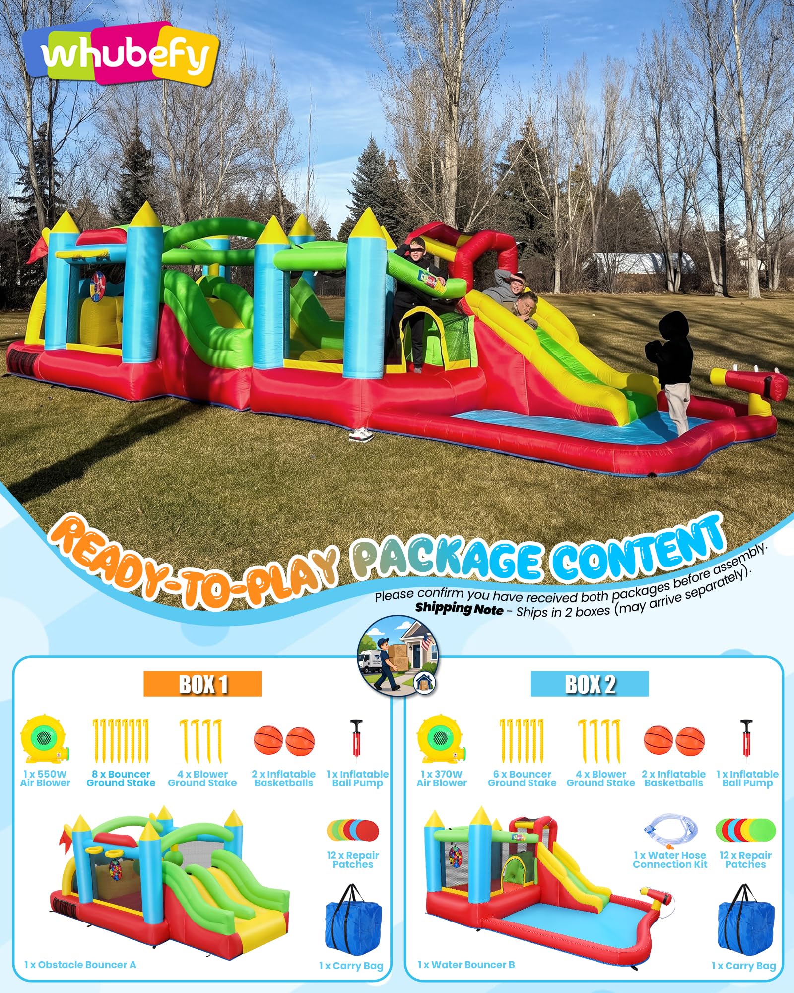 29ft Huge Inflatable Obstacle Course Modular Bounce House Water Slide Park