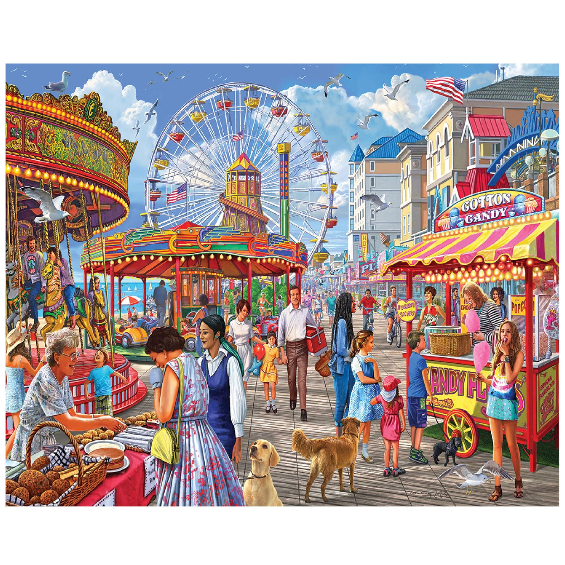 White Mountain 1000 Piece Jigsaw Puzzle Classic Summer Carnival, Boardwalk