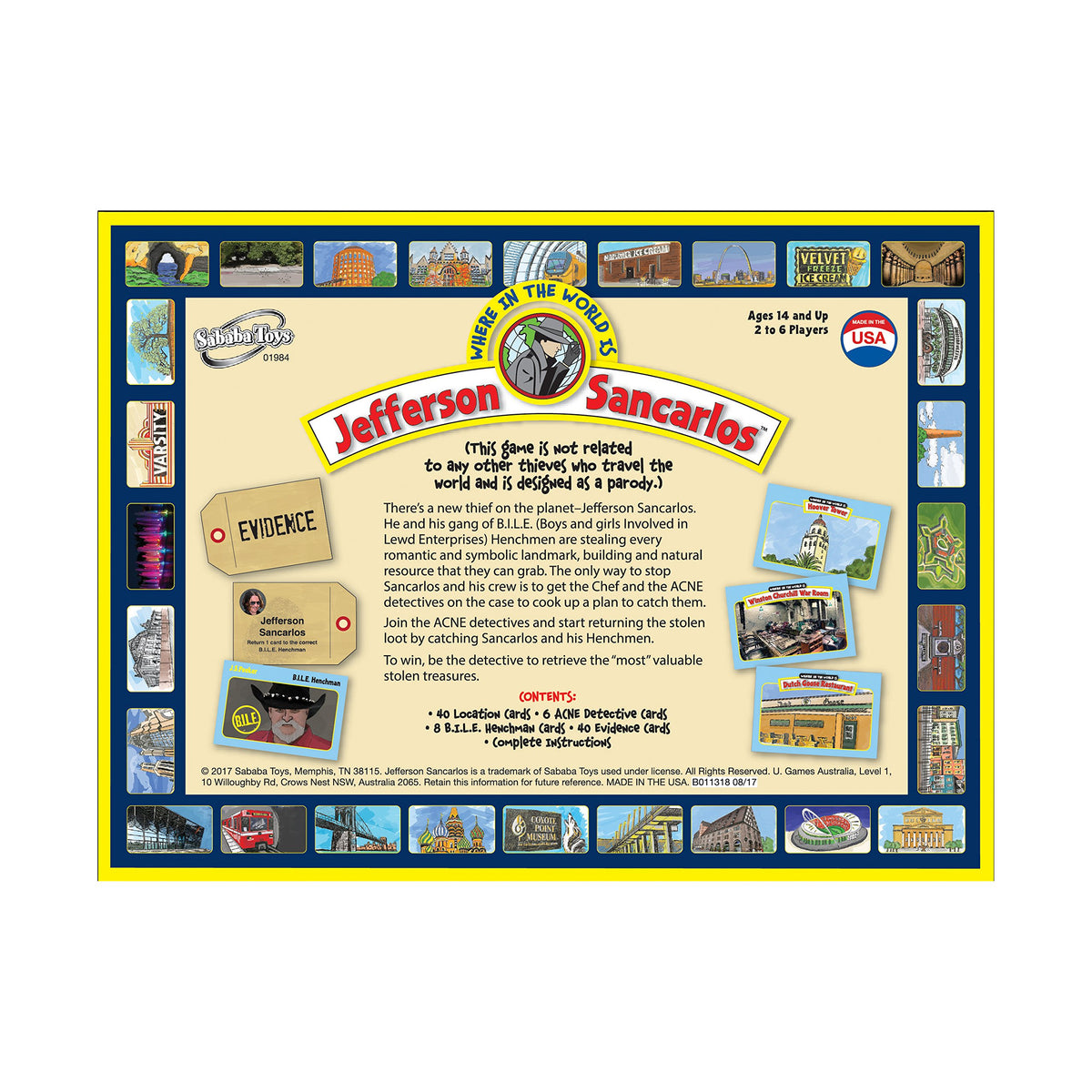 University Games Sababa Toys Where in the World is Jefferson Sancarlos