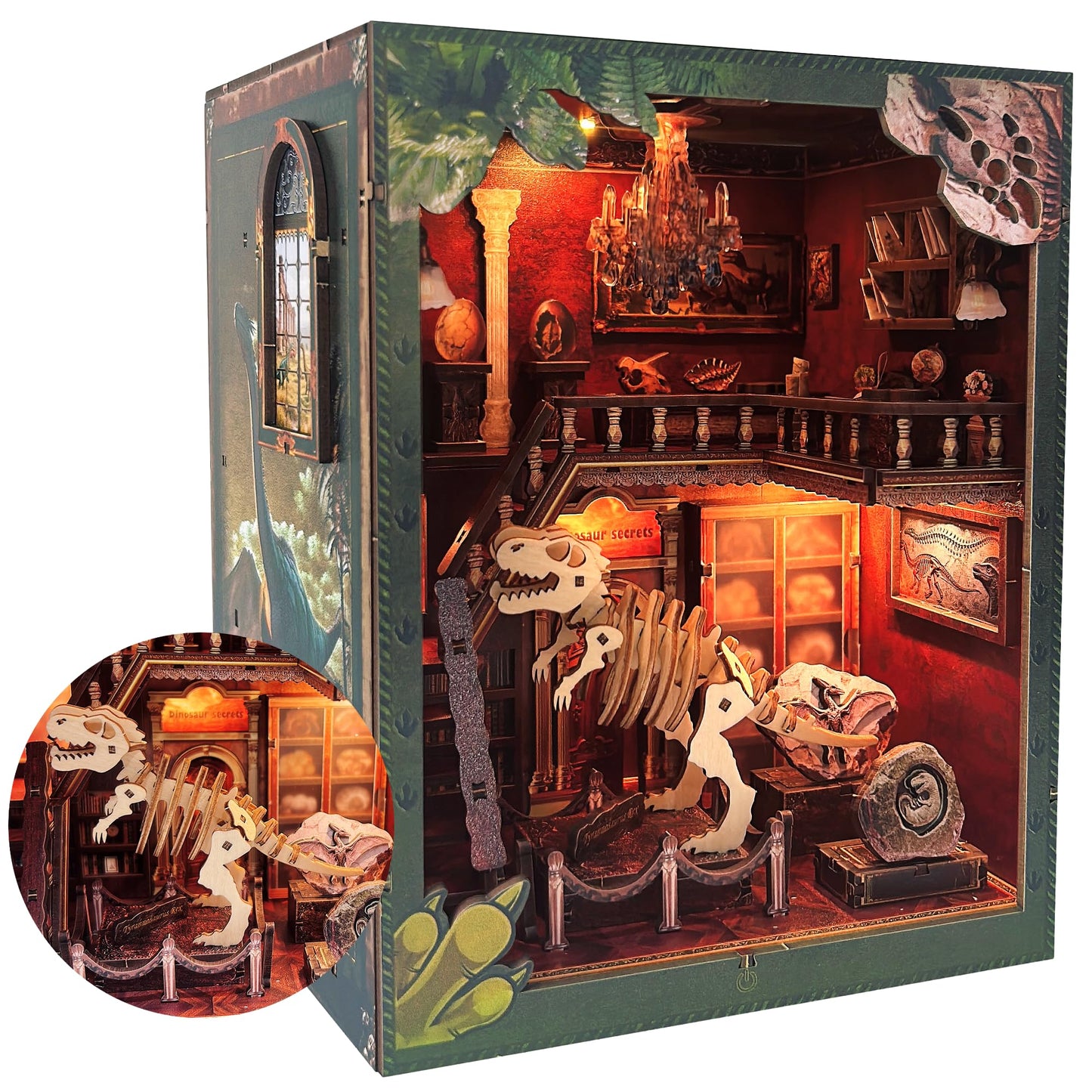 DIY Book Nook Kit with LED Lights | 3D Puzzles for Adults & Teens, Miniatures and Model Building Kits for Bookshelf Decor, Relaxing & Unique Gift