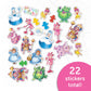 Desert Cactus Candy Land Sticker - 22 Candyland Sticker Vinyl Decal Laptop Water Bottle Car Scrapbook 12x10 Sheet Decorations Birthday Favor Party