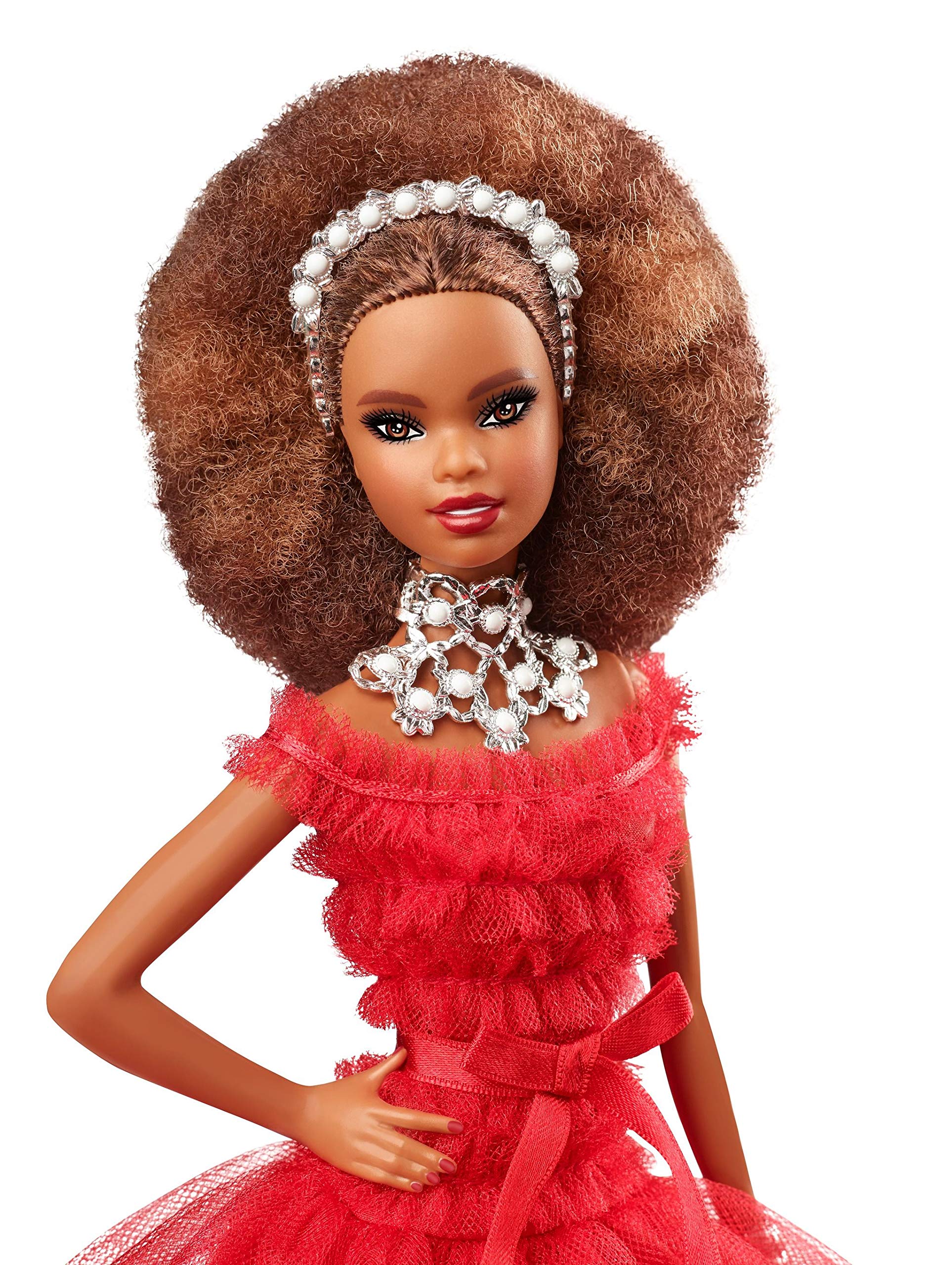 Barbie 2018 Holiday Doll 30th Anniversary with Elegant Red Gown & Accessories