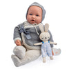 JC Toys La Baby Original Gray Collection Gift Set | 17" Soft Weighted Body | Made in Spain | Just Like a Real Baby | Blue Eyes | Reborn Berenguer