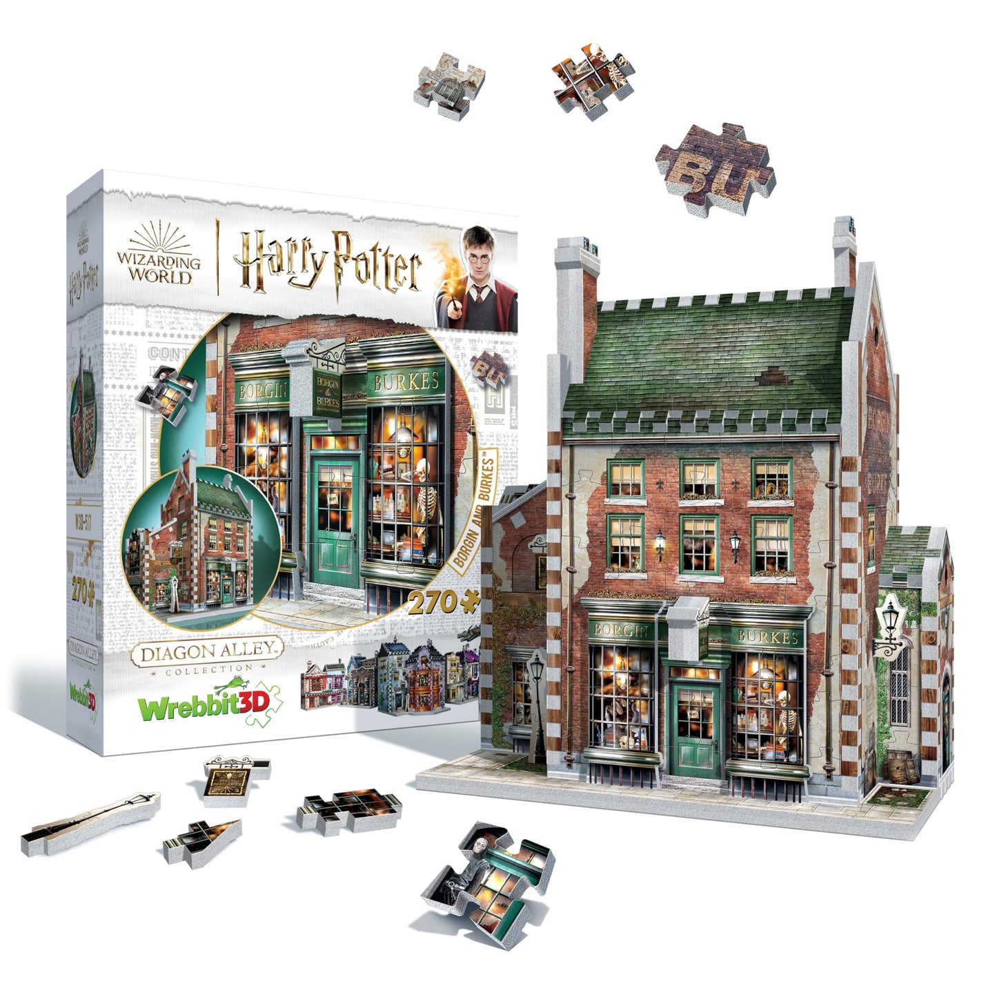 Wrebbit3D Harry Potter 3D Puzzle Model of Borgin and Burkes | Diagon Alley Collection |270 Jigsaw Puzzle Pieces | Build and Journey Through