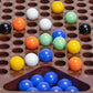 Yellow Mountain Imports Classic Chinese Checkers Halma Board Game Set with Storage, 12.6-inch Wooden Board, and Solid Color 16-Millimeter Glass