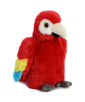 Aurora® Adorable Mini Flopsie™ Scarlet Macaw Stuffed Animal - Mini Companions Ready for Playful Adventures - for Kids All Ages, Toddlers, Adults,