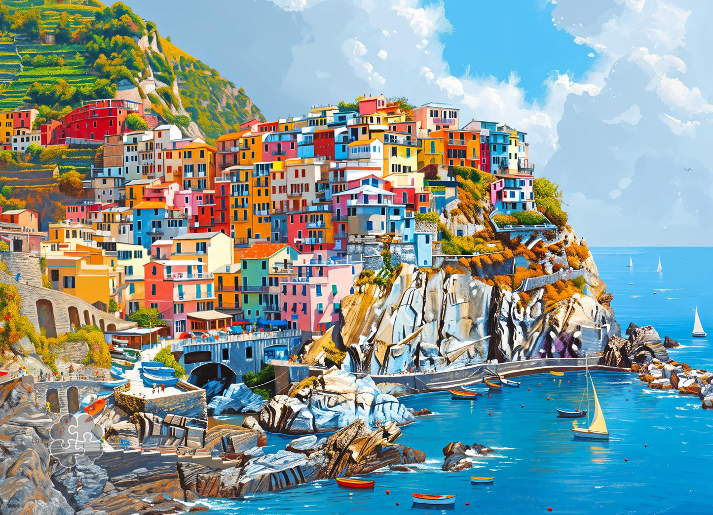Lucky Puzzles | Jigsaw Puzzles for Adults | Cinque Terre in Color